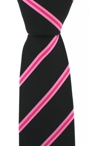 Black with Pink Stripes Mens Microfibre Polyester Tie | Ties For Men ...